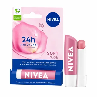 بالم لب صورتی نیوآ سافت رز NIVEA Soft Rose با آبرسانی 24 ساعته